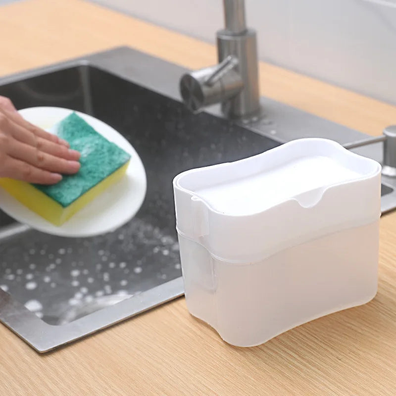 Dish Soap Dispenser with Sponge Caddy