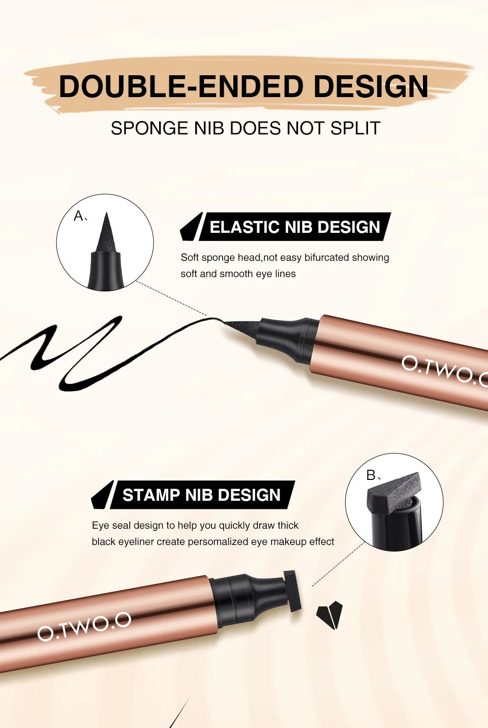 O.TWO.O Black Liquid Eyeliner Pen