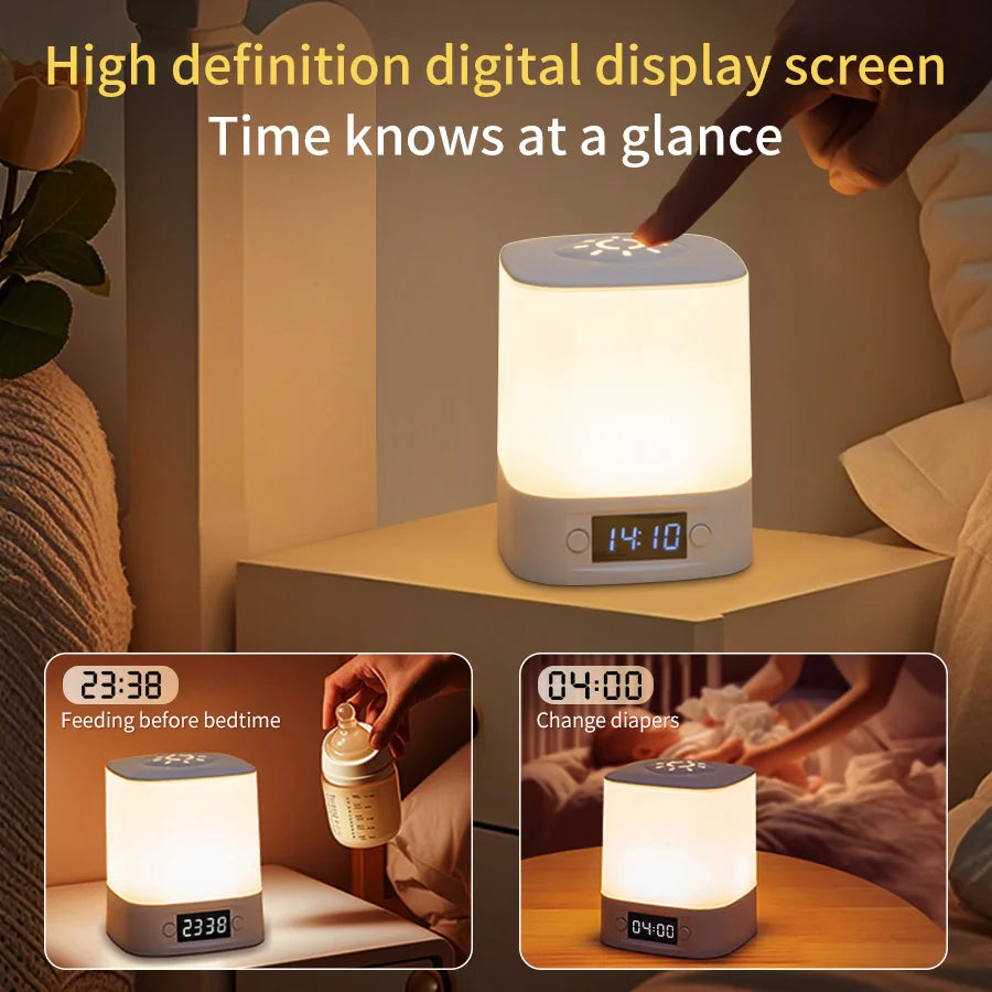LED Night Lamp with Clock Display