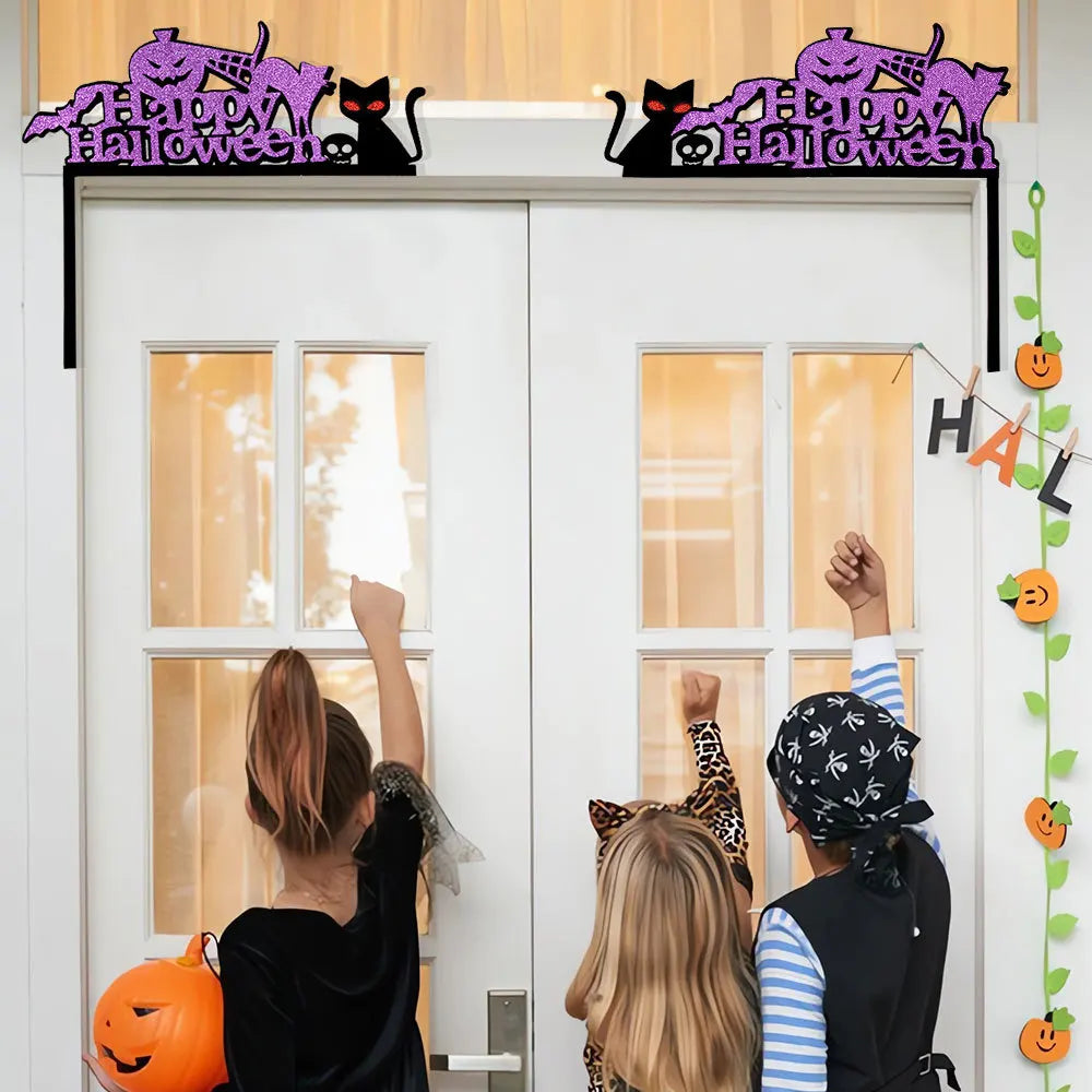 Halloween Door Frame Decoration – Bats, Pumpkins & Spider Webs