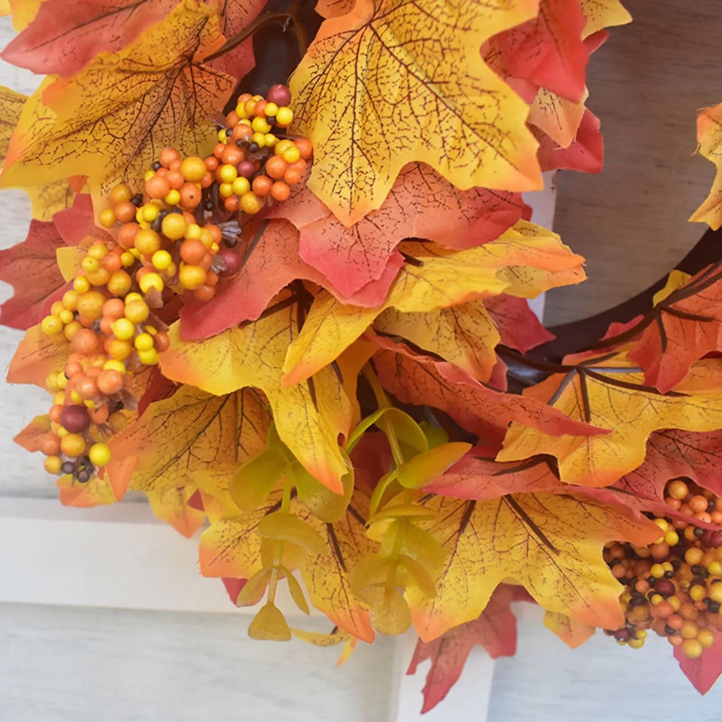Halloween & Thanksgiving Maple Leaf Pumpkin Wreath