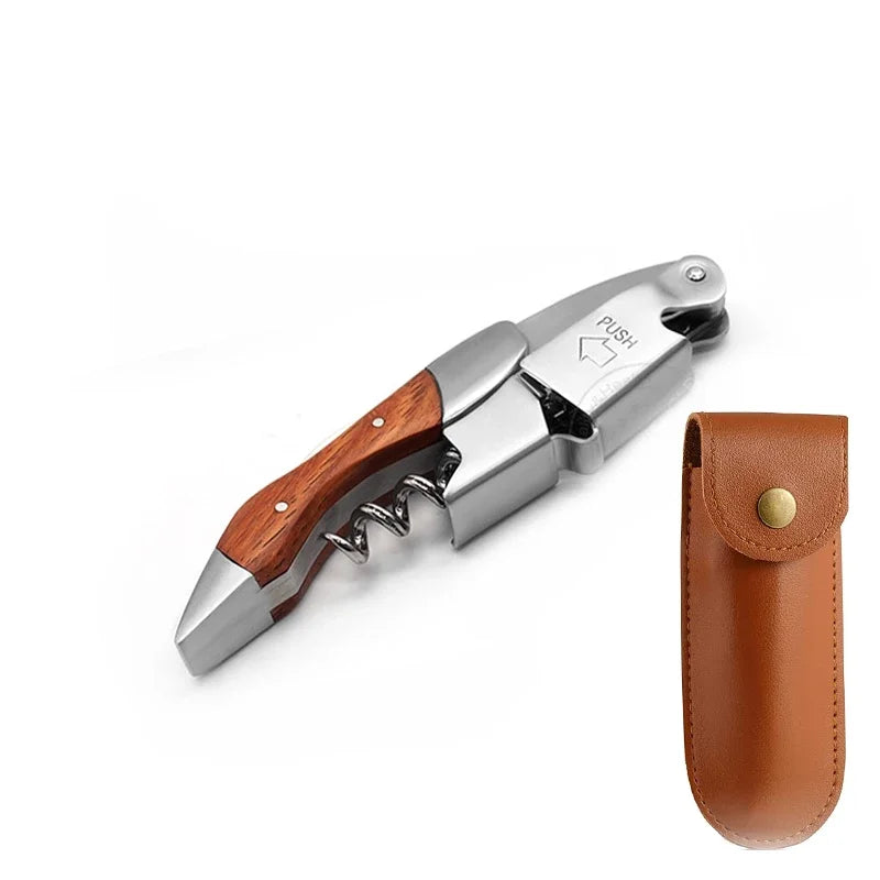 Wood Handle Corkscrew Wine Opener Gift Set