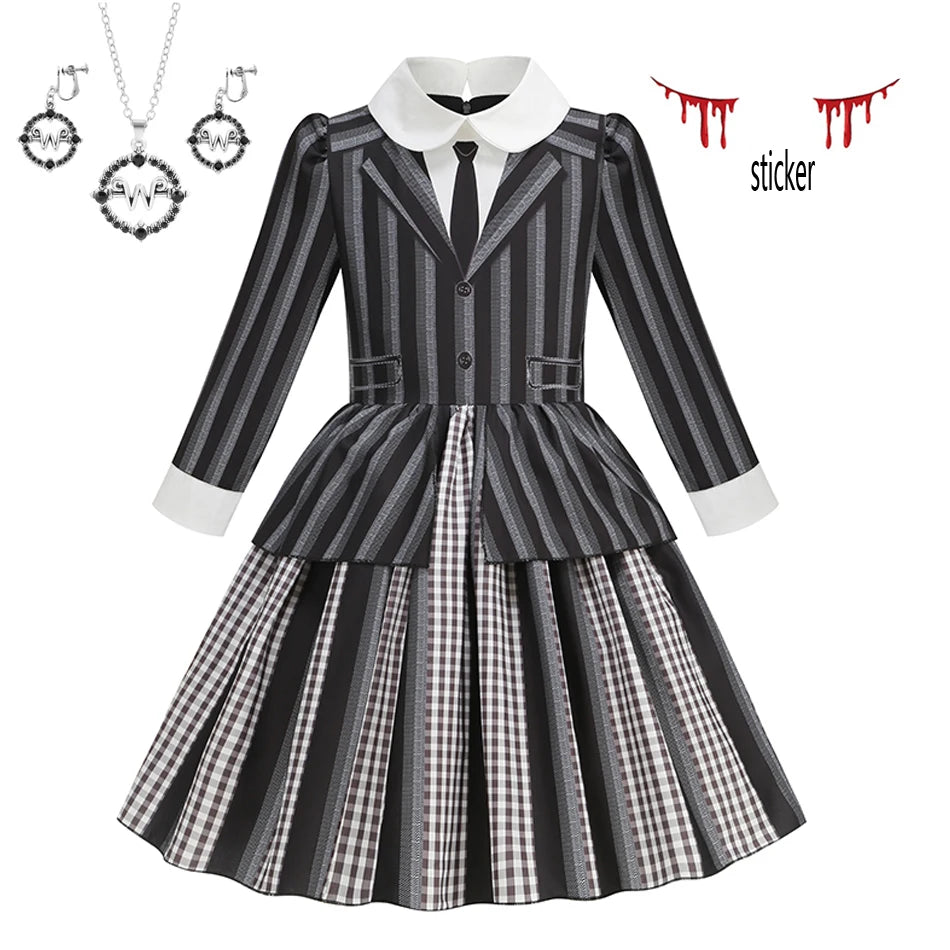 Children’s Halloween Cosplay Costume WEDNESDAY