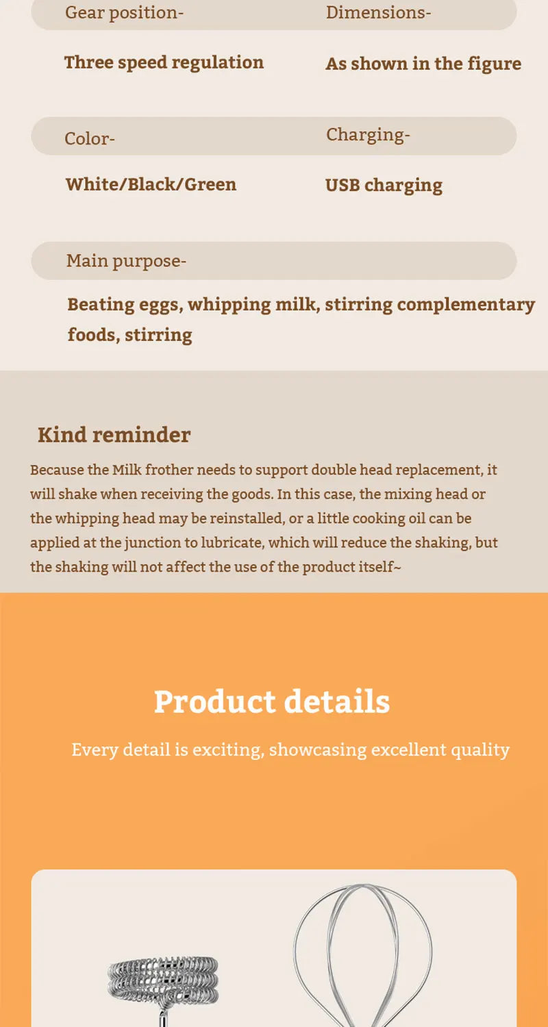 Handheld Electric Milk Frother