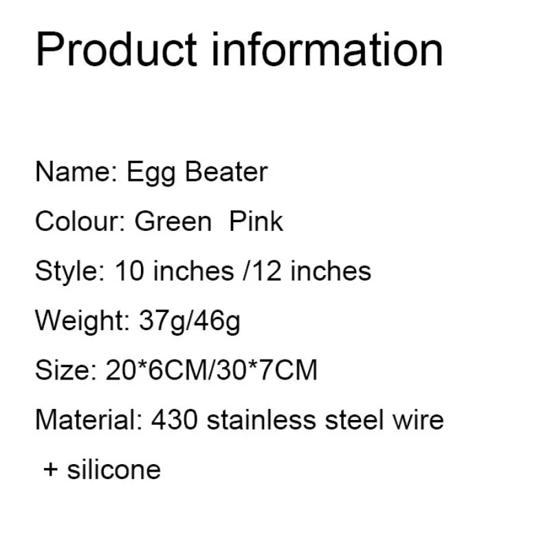 Manual Egg Beater – High-Quality Silicone & Stainless Steel