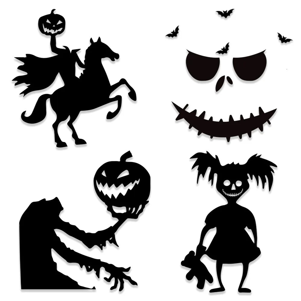 Halloween Felt Wall & Door Stickers – Skeletons, Pumpkins & Ghosts