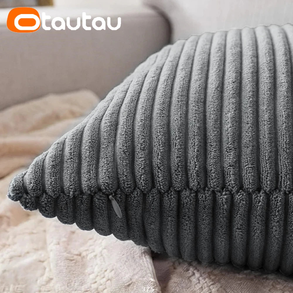 Cotton Corduroy Throw Pillow Cover by OTAUTAU