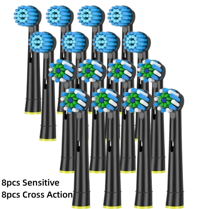 16/20PCS Brush Head nozzles for Oral B Electric Toothbrush Replacement Head Refill Sensitive Floss Cross Action (Not for iO)