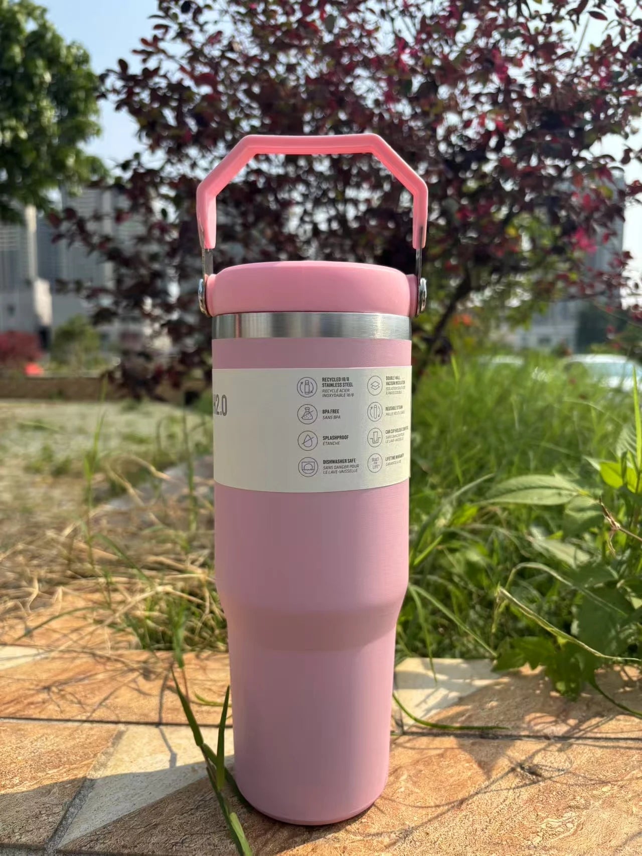 30 oz Vacuum Thermos Cup with Treatment Double Layer Thermos Cup Stainless Steel Sports Water Bottle Hot and Cold Drinks