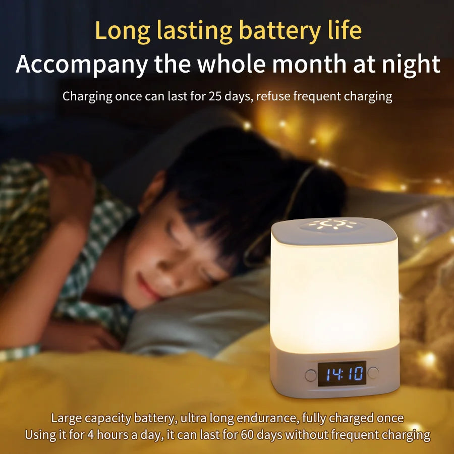 LED Night Lamp with Clock Display