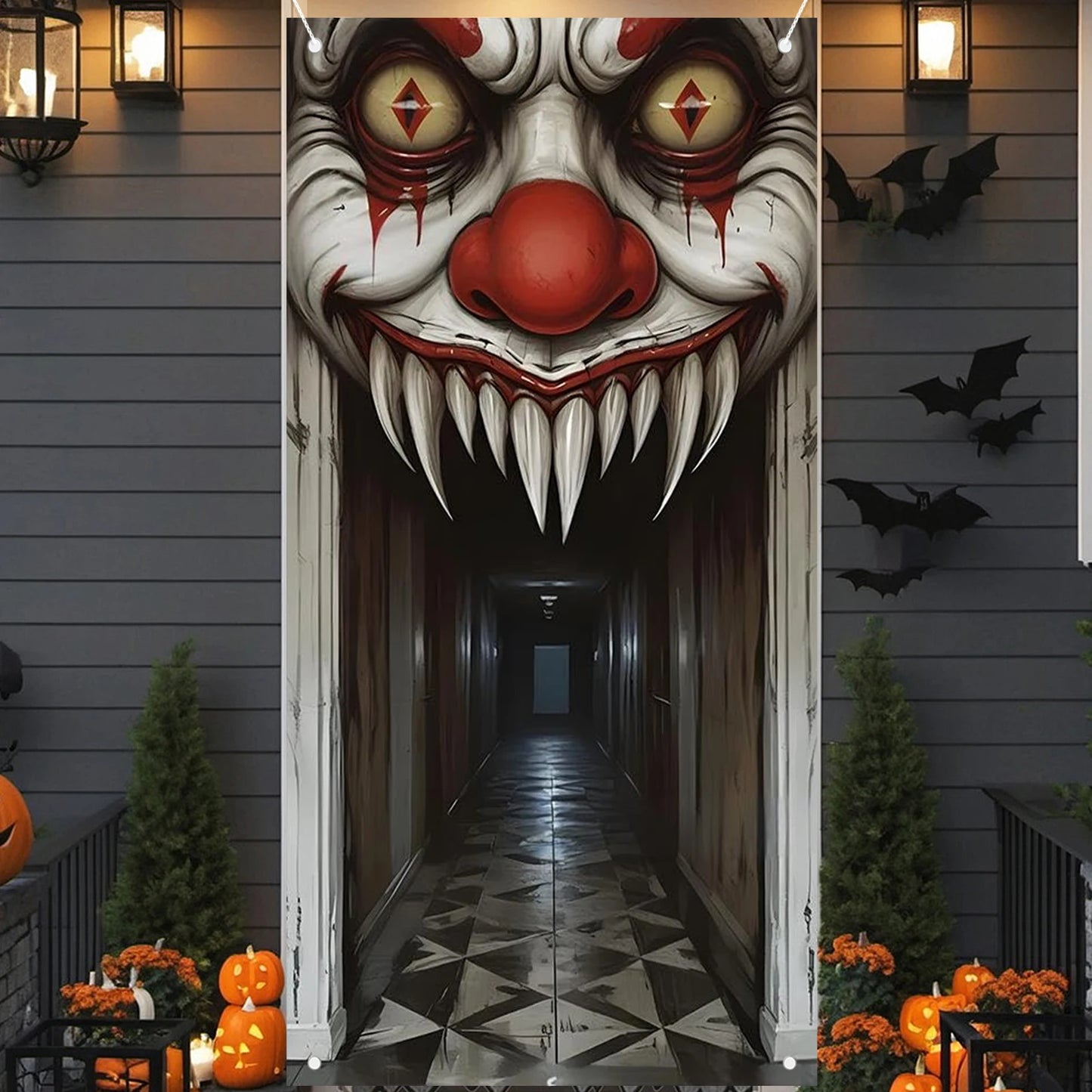 Halloween Witch & Zombie Door Cover