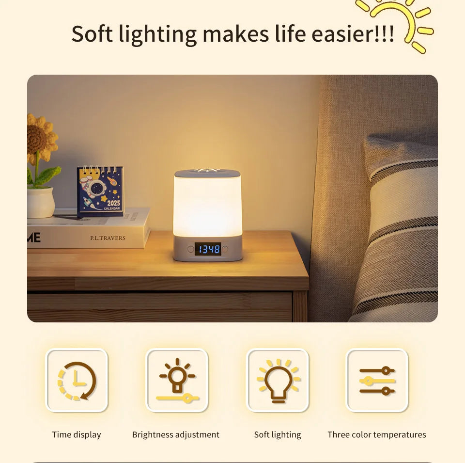 LED Night Lamp with Clock Display