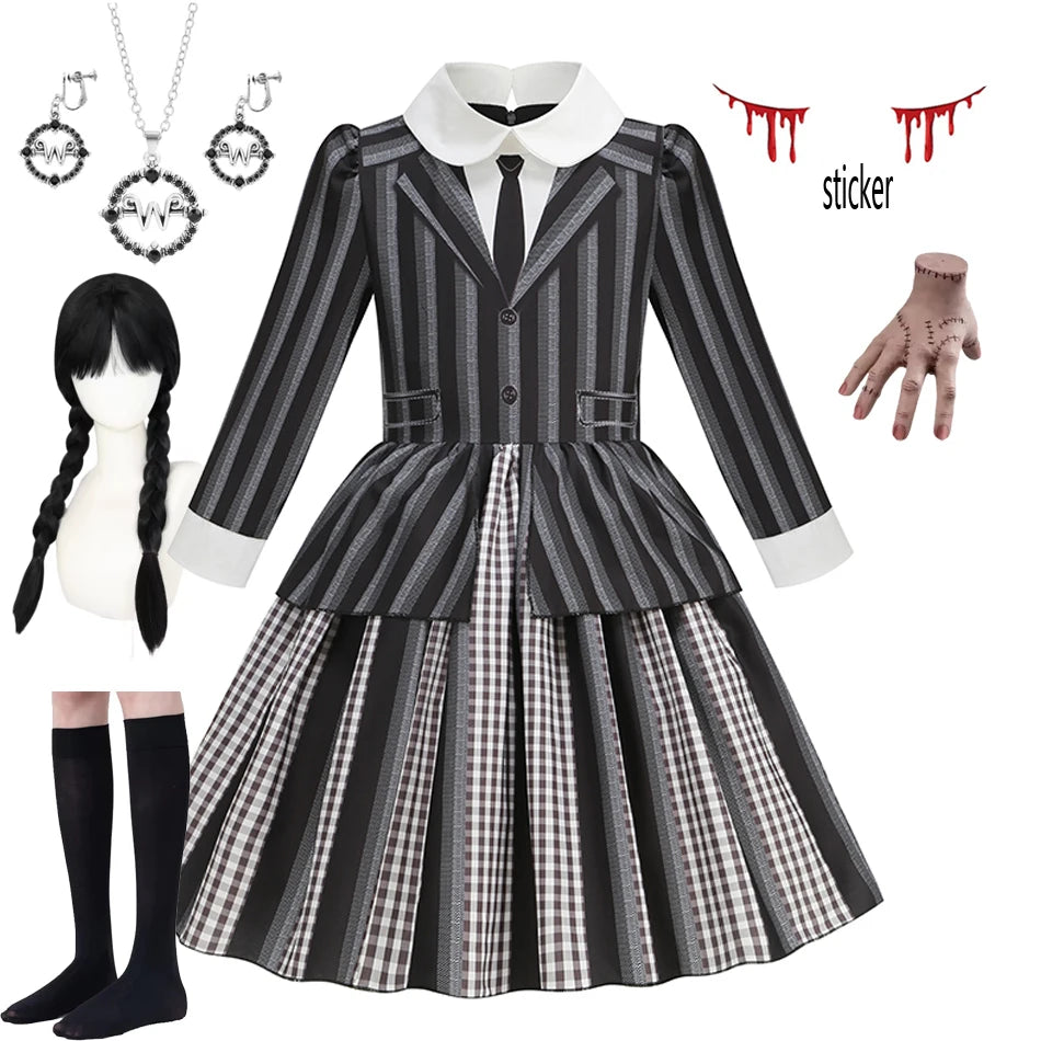 Children’s Halloween Cosplay Costume WEDNESDAY