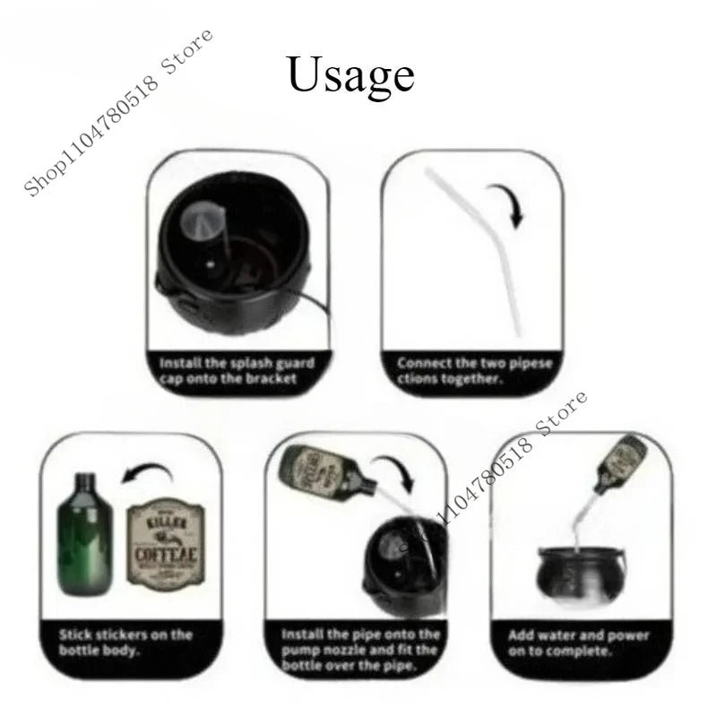 Halloween Black Witch Bowl & Magic Float Bottle