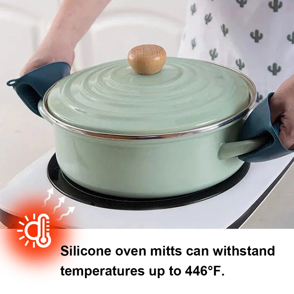 Heat Resistant Silicone Oven Mitts & Pot Holders