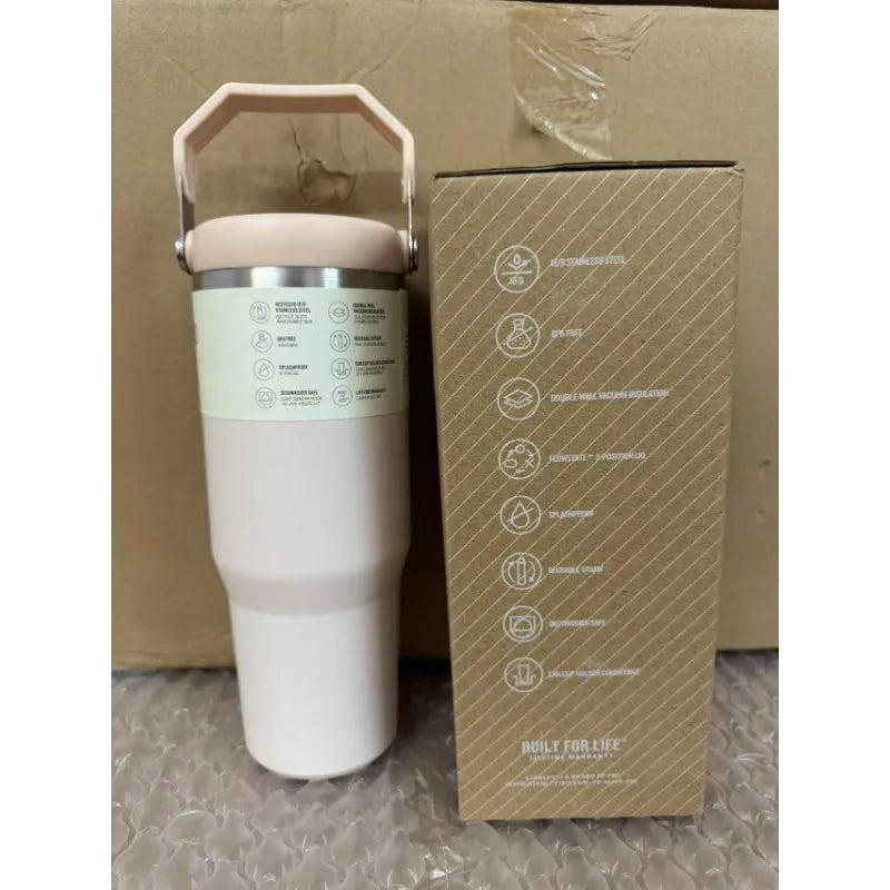 30 oz Vacuum Thermos Cup with Treatment Double Layer Thermos Cup Stainless Steel Sports Water Bottle Hot and Cold Drinks