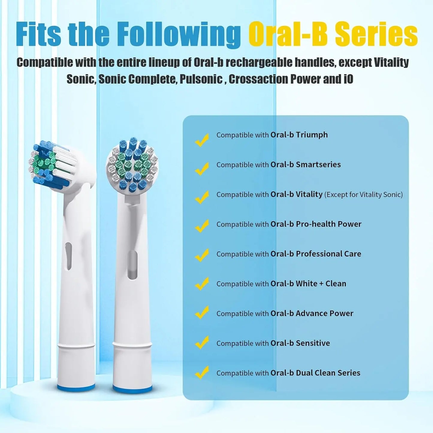 16/20PCS Brush Head nozzles for Oral B Electric Toothbrush Replacement Head Refill Sensitive Floss Cross Action (Not for iO)
