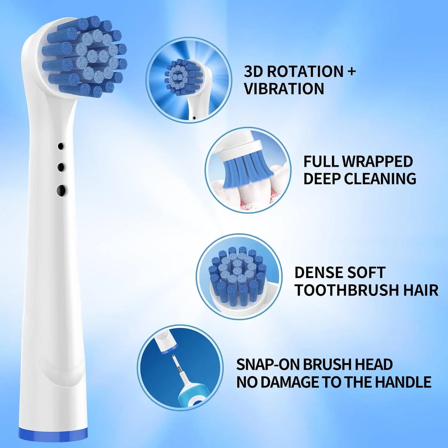 16/20PCS Brush Head nozzles for Oral B Electric Toothbrush Replacement Head Refill Sensitive Floss Cross Action (Not for iO)
