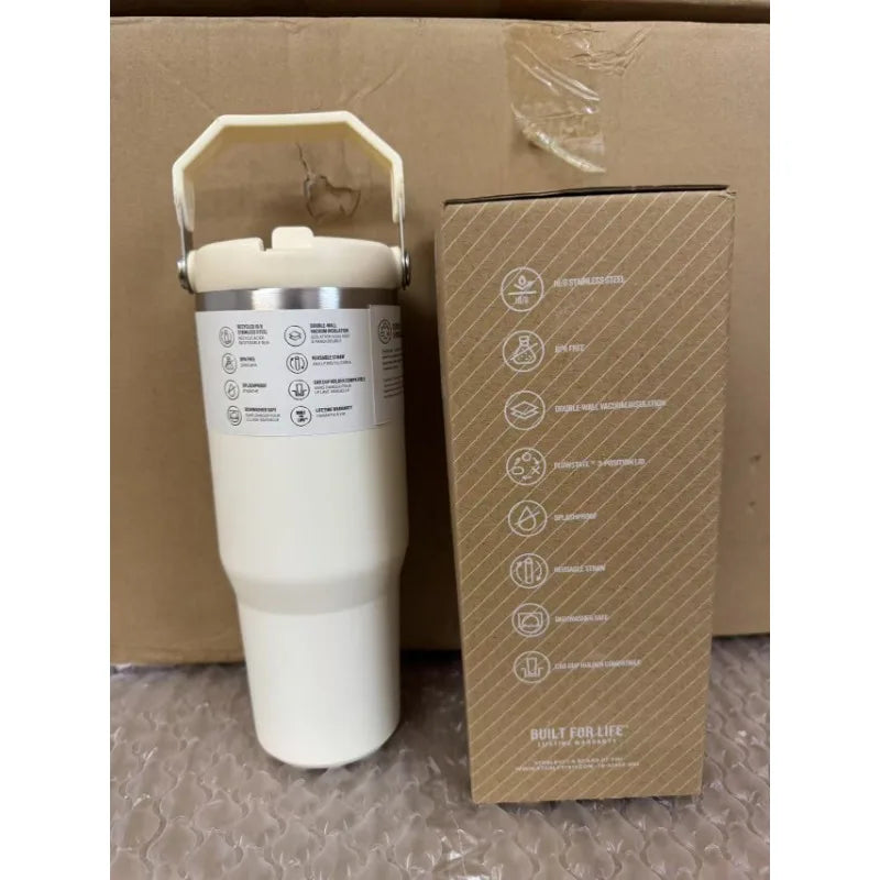 30 oz Vacuum Thermos Cup with Treatment Double Layer Thermos Cup Stainless Steel Sports Water Bottle Hot and Cold Drinks