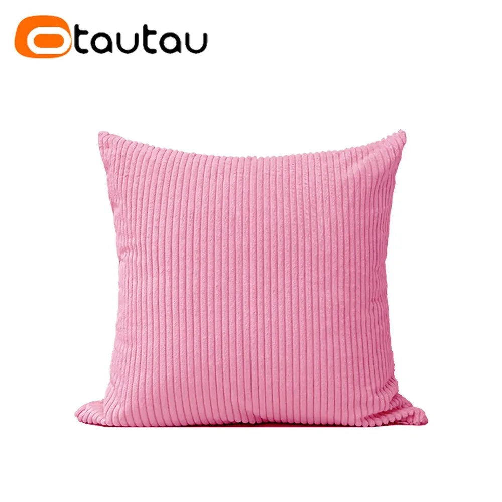 Cotton Corduroy Throw Pillow Cover by OTAUTAU