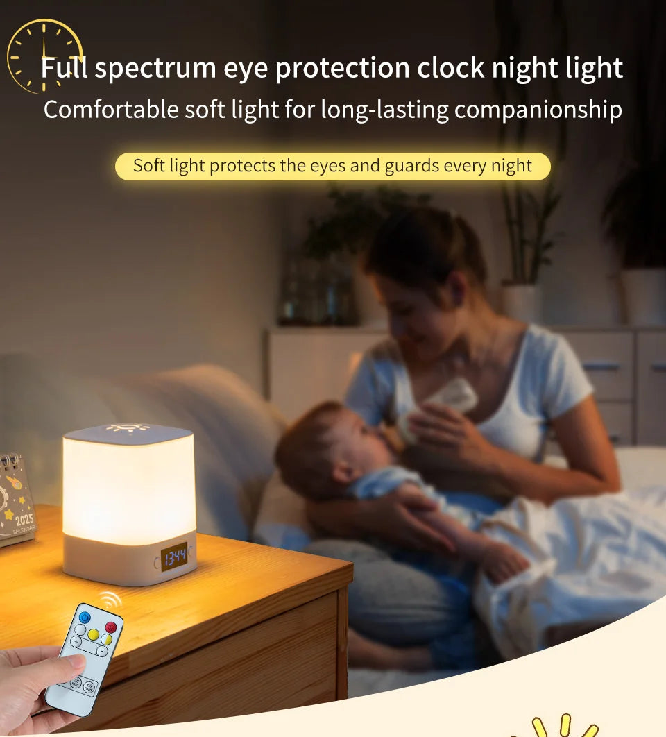 LED Night Lamp with Clock Display