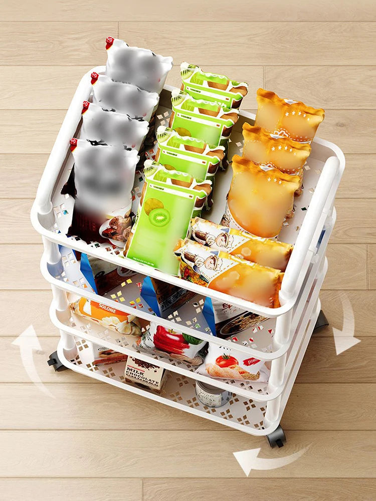 Household Cart Floor Storage Rack, Multi-Functional Kitchen Storage Cart, Movable Storage With Wheels, Multi-Scene Application