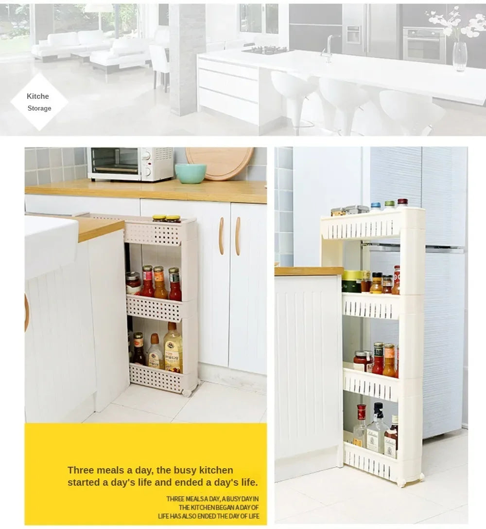 Multi-Layer Movable Storage Rack – Sleek & Space-Saving Organizer