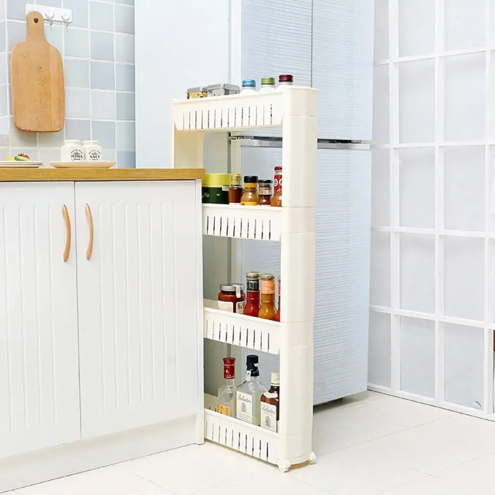 Multi-Layer Movable Storage Rack – Sleek & Space-Saving Organizer