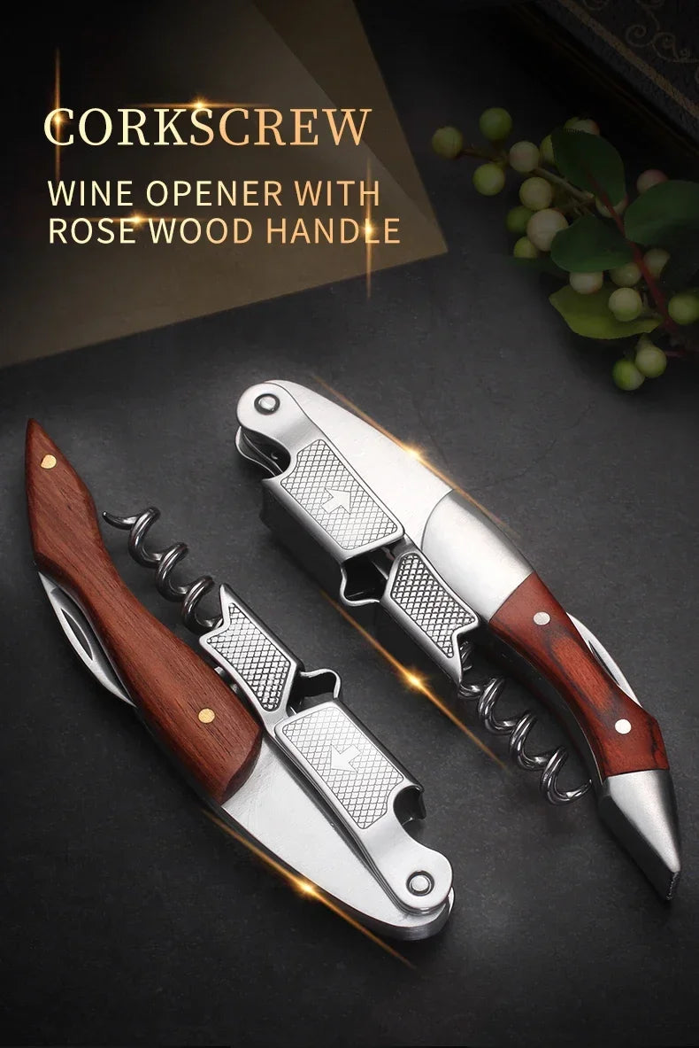 Wood Handle Corkscrew Wine Opener Gift Set