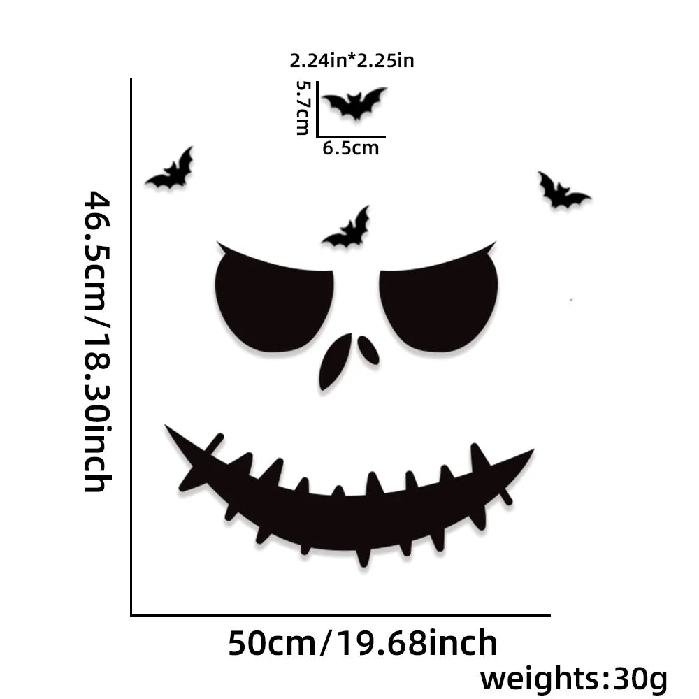 Halloween Felt Wall & Door Stickers – Skeletons, Pumpkins & Ghosts