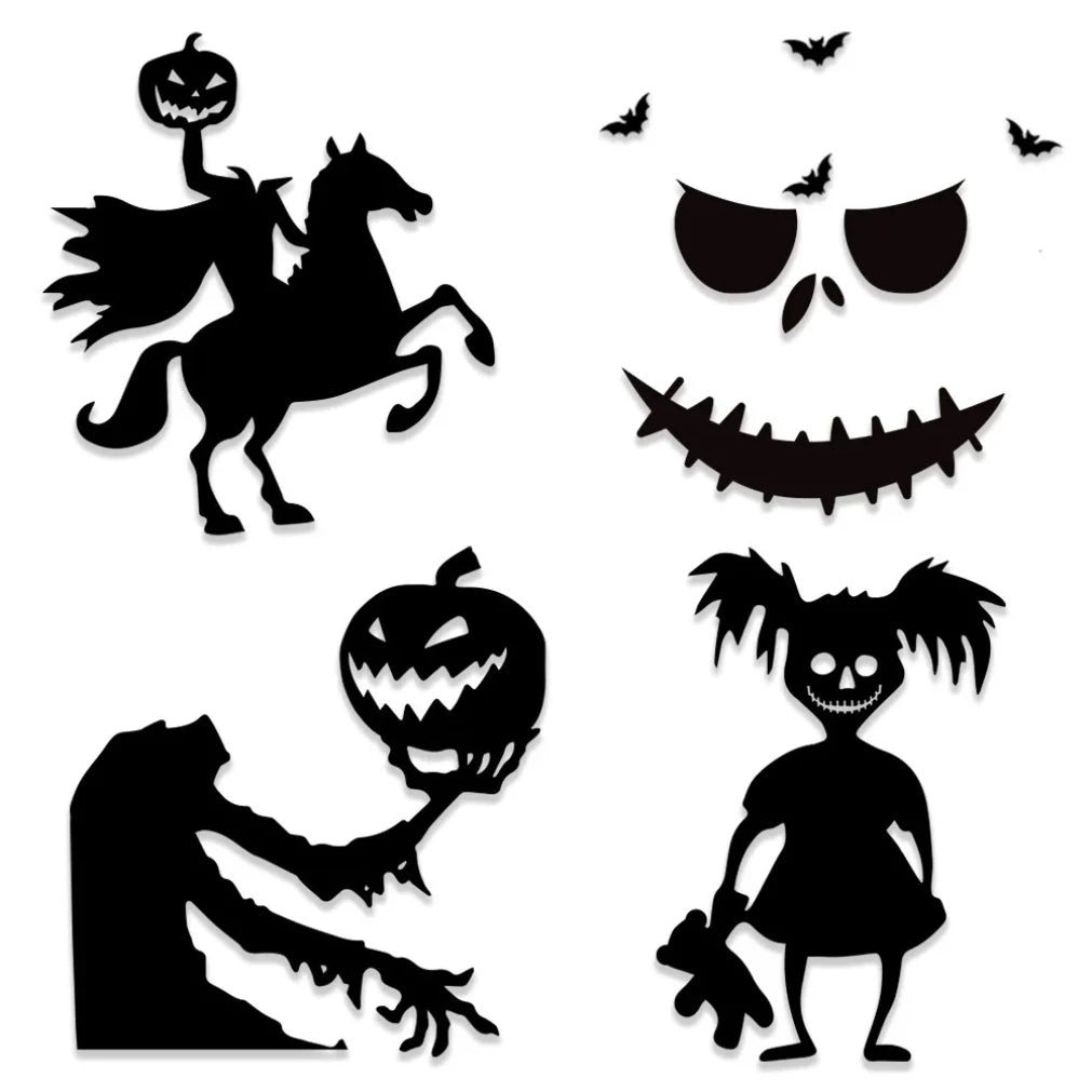 Halloween Room & Window Stickers Skeleton, Pumpkin & Ghost DIY Decor