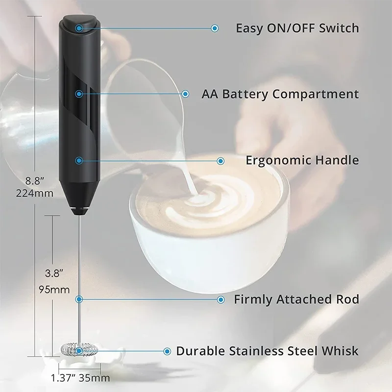 Mini Electric Milk Foamer Blender Wireless Coffee Whisk Mixer Handheld Egg Beater Cappuccino Frother Mixer Kitchen Whisk Tools
