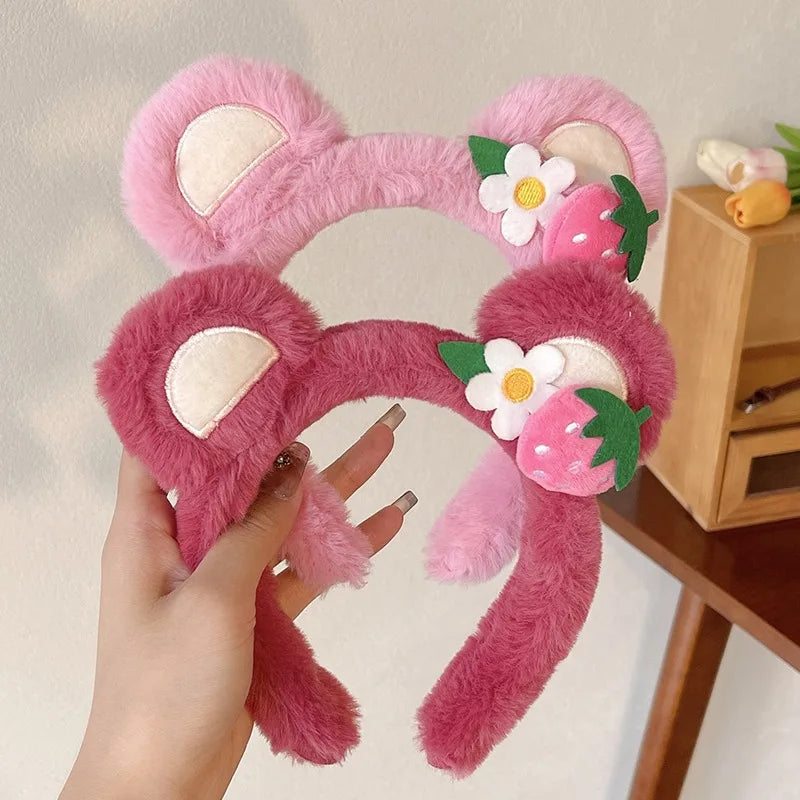 Strawberry Bear Plush Hairband