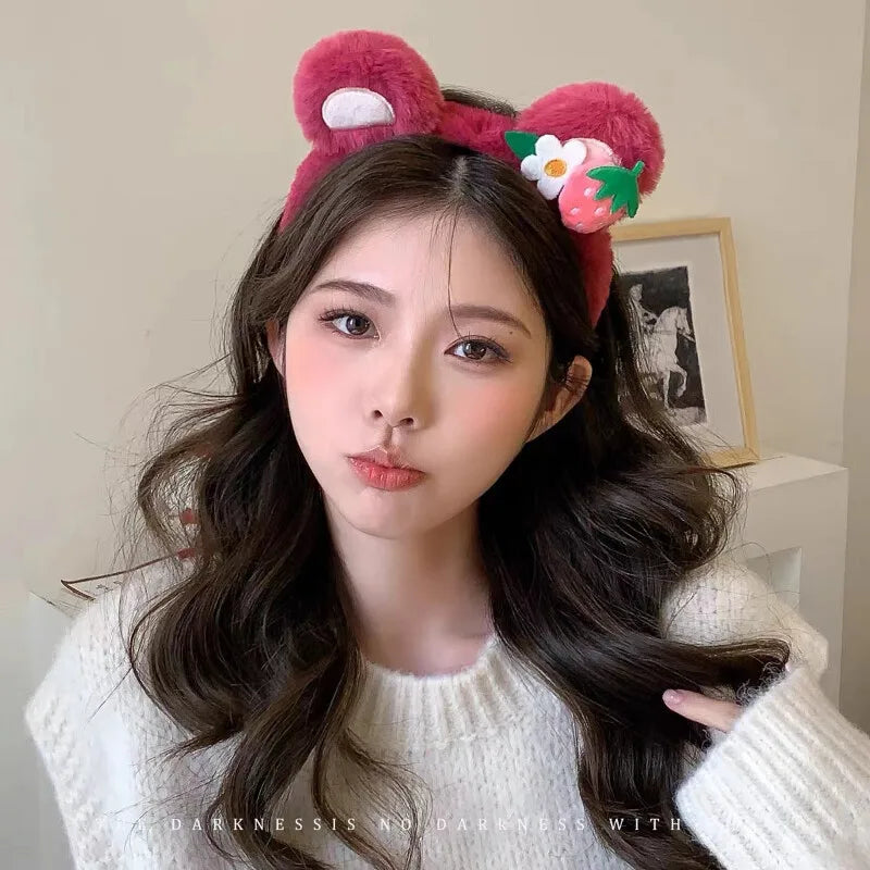 Strawberry Bear Plush Hairband