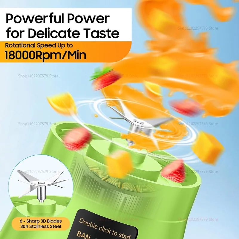380ml Portable Electric Juicer Blender – Compact & Rechargeable