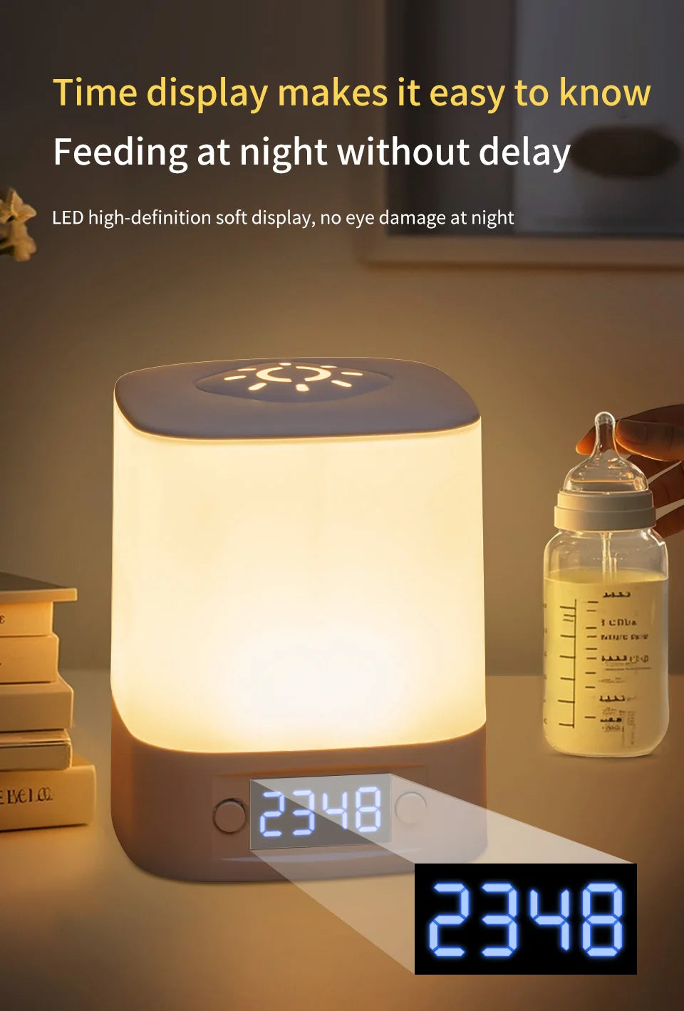 LED Night Lamp with Clock Display