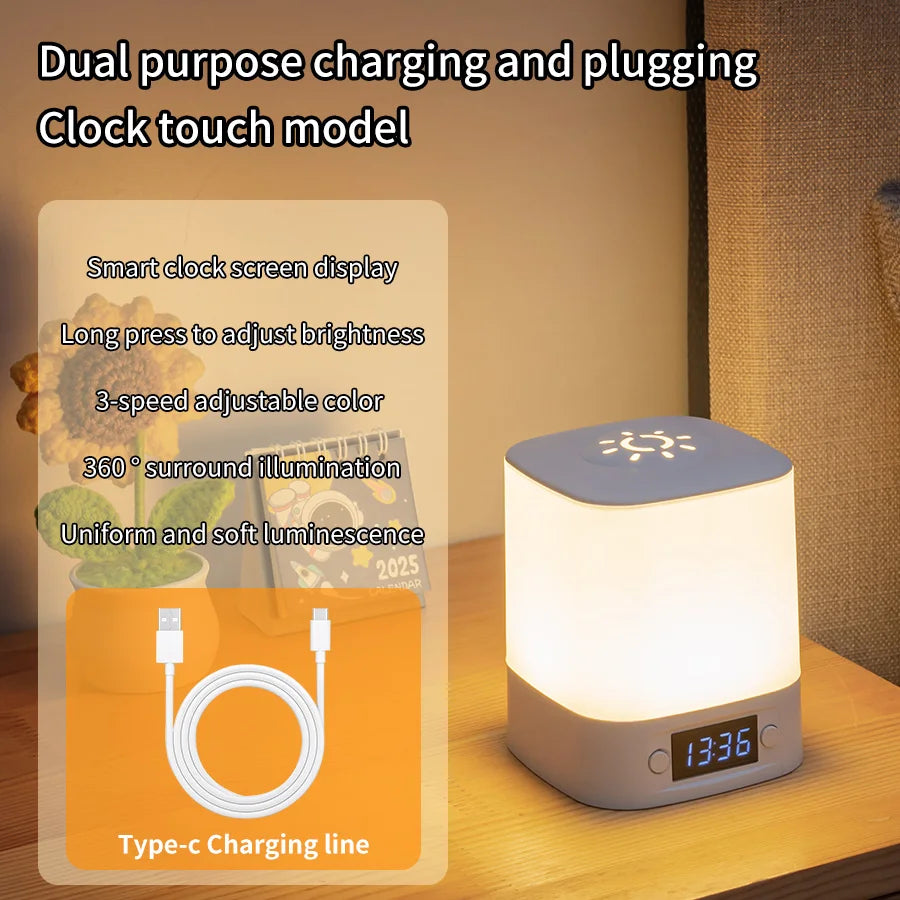 LED Night Lamp with Clock Display