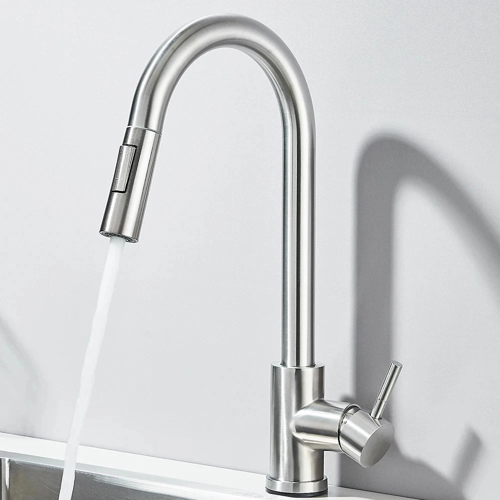 Black Pull-Out Kitchen Sink Faucet – Dual Function Hot & Cold