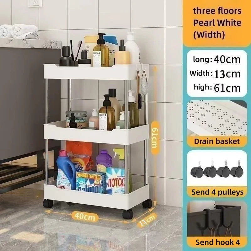 Multi-Layer Movable Storage Rack – Sleek & Space-Saving Organizer