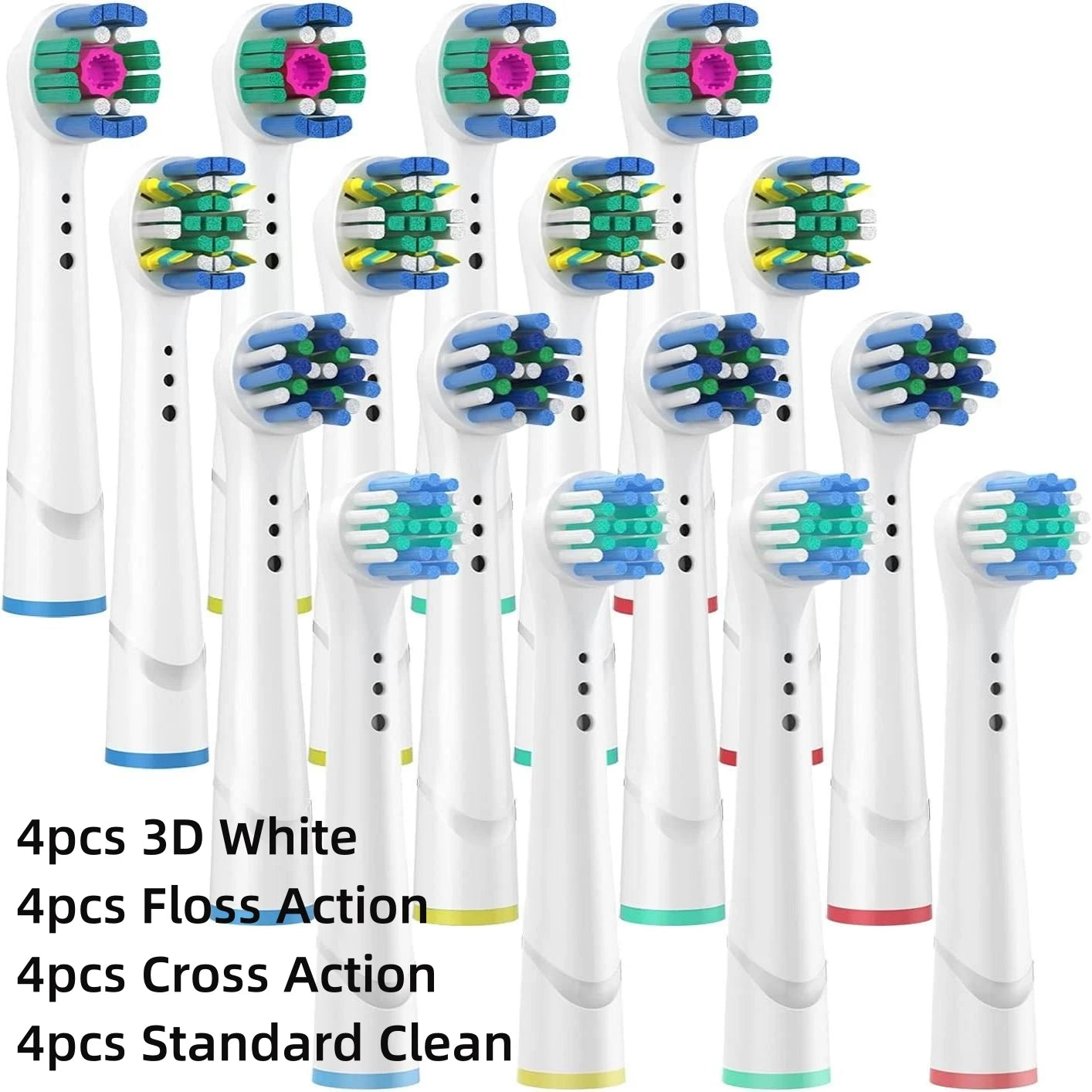 16/20PCS Brush Head nozzles for Oral B Electric Toothbrush Replacement Head Refill Sensitive Floss Cross Action (Not for iO)