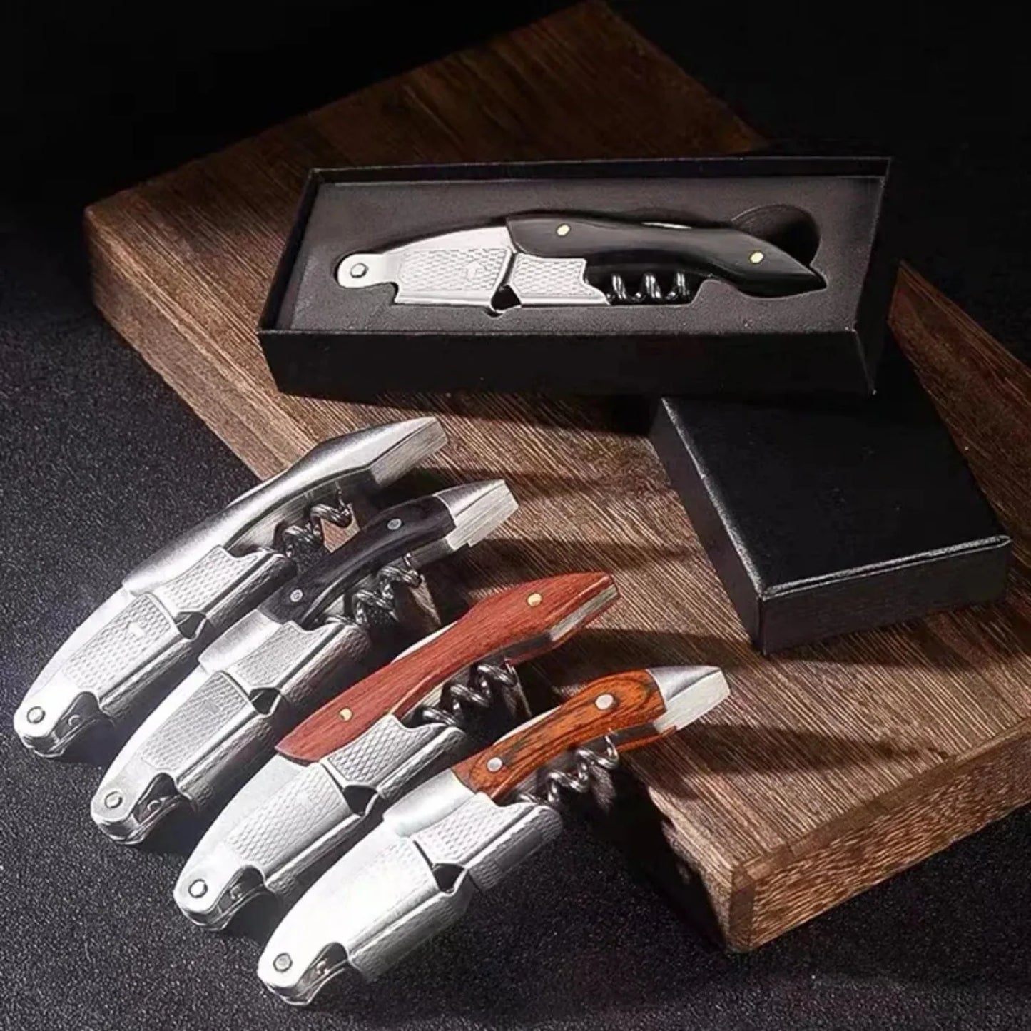 Wood Handle Corkscrew Wine Opener Gift Set