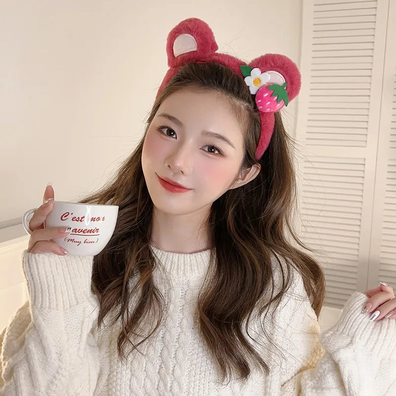 Strawberry Bear Plush Hairband