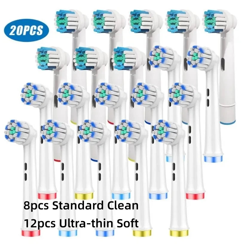 16/20PCS Brush Head nozzles for Oral B Electric Toothbrush Replacement Head Refill Sensitive Floss Cross Action (Not for iO)
