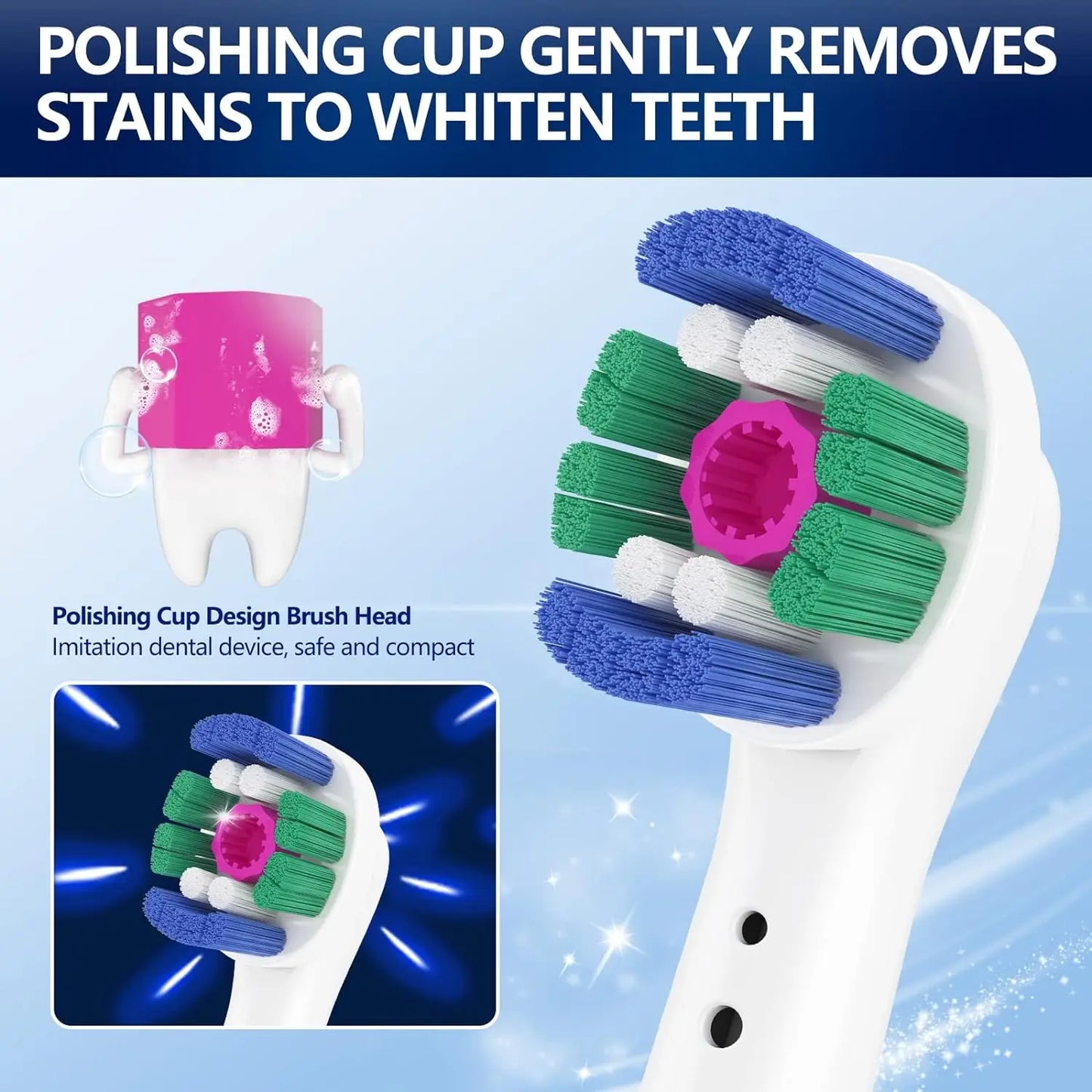 16/20PCS Brush Head nozzles for Oral B Electric Toothbrush Replacement Head Refill Sensitive Floss Cross Action (Not for iO)