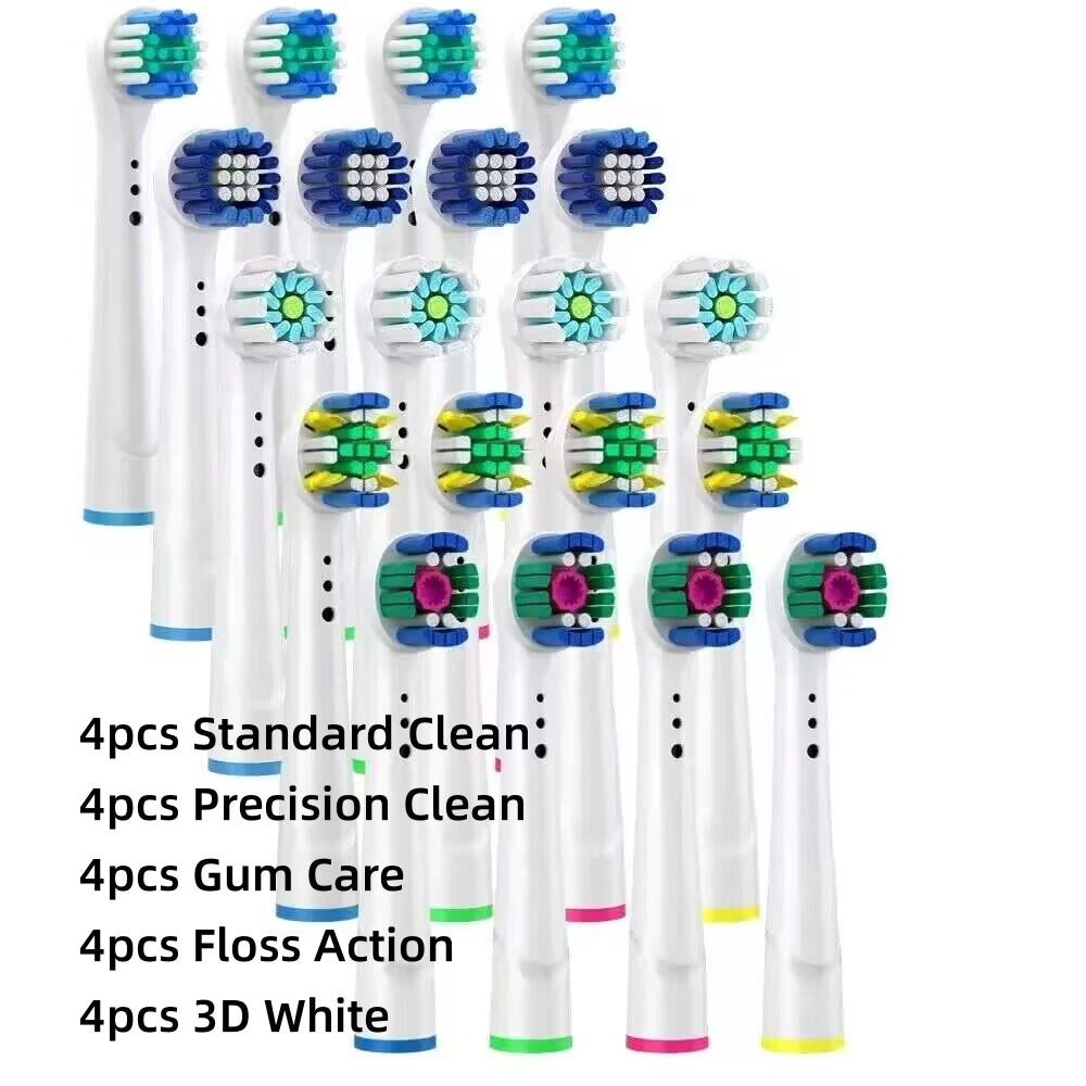 16/20PCS Brush Head nozzles for Oral B Electric Toothbrush Replacement Head Refill Sensitive Floss Cross Action (Not for iO)