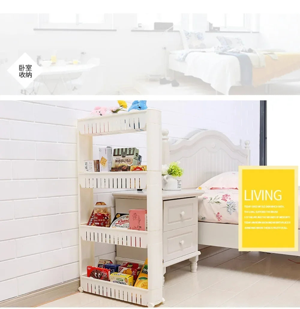 Multi-Layer Movable Storage Rack – Sleek & Space-Saving Organizer