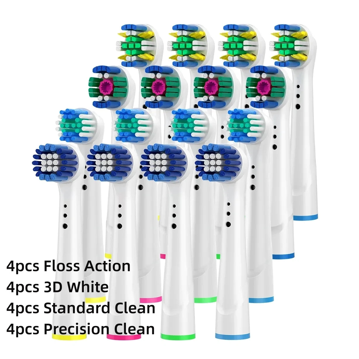 16/20PCS Brush Head nozzles for Oral B Electric Toothbrush Replacement Head Refill Sensitive Floss Cross Action (Not for iO)