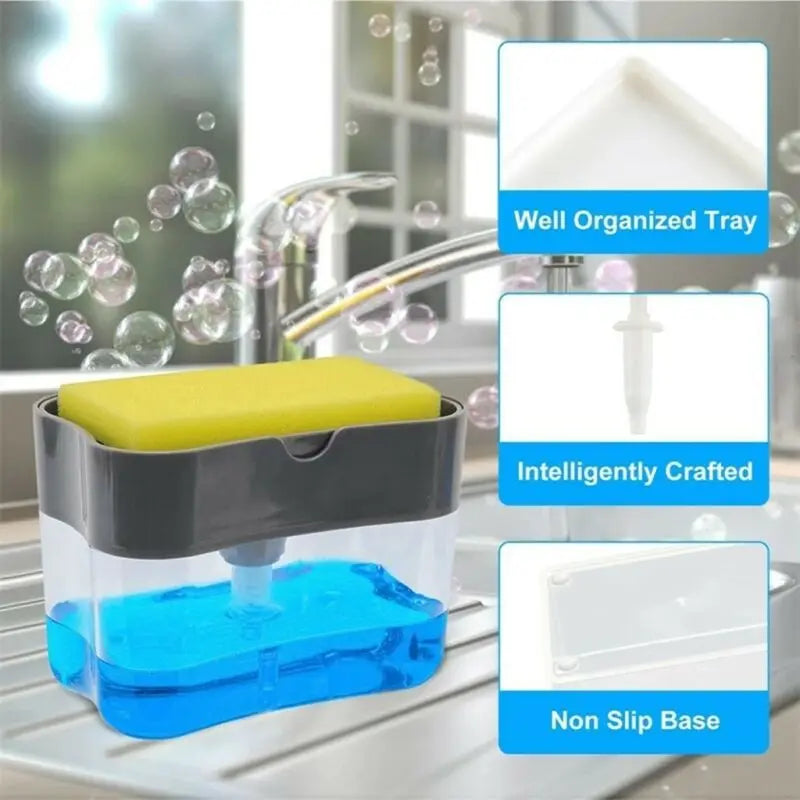 Dish Soap Dispenser with Sponge Caddy
