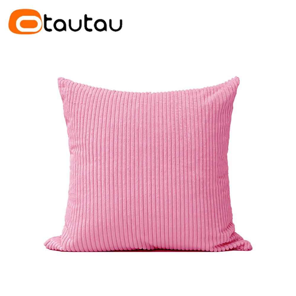 Cotton Corduroy Throw Pillow Cover by OTAUTAU