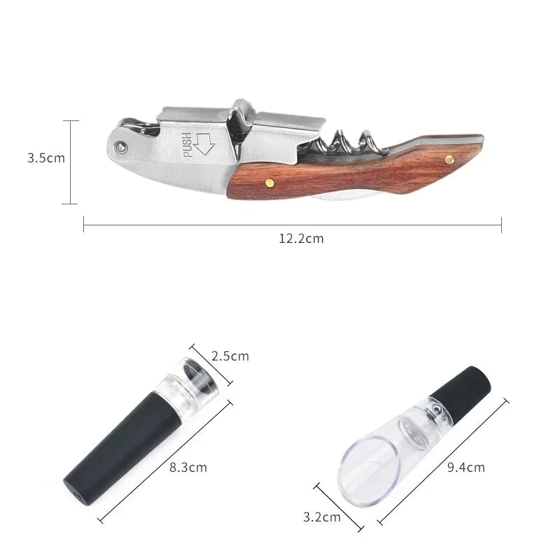 Wood Handle Corkscrew Wine Opener Gift Set